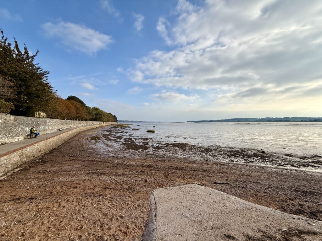The Goat Walk beside the Exe Estuary in Topsham at low tide.