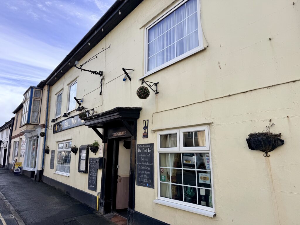 The Bell Inn Watchet, traditional pub and one of several places to eat and drink in the town centre.