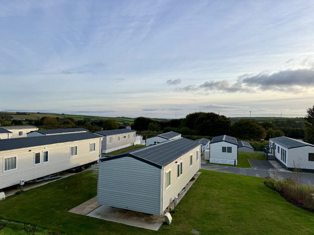 Static holiday caravans at Stowford Farm Meadows set among spacious grass areas overlooking the North Devon countryside.