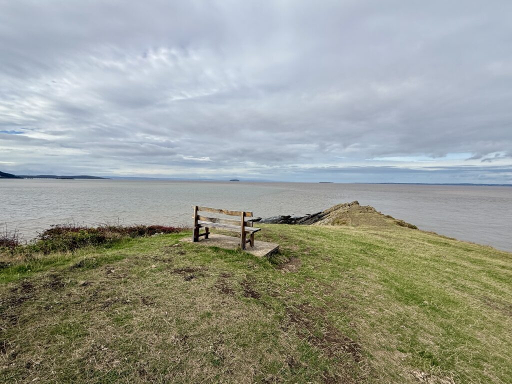 Sand Point overlooking the Bristol Channel with Steep Holm and Flat Holm in the distance
