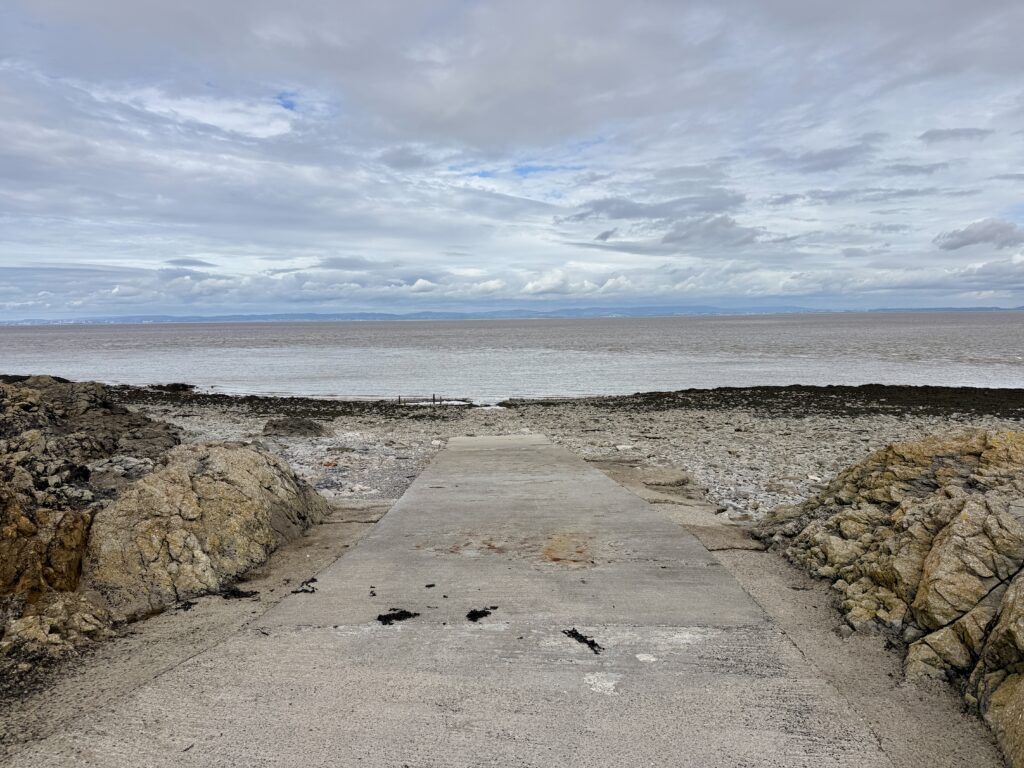 Former military slipway at St Thomas's Head leading into the Bristol Channel